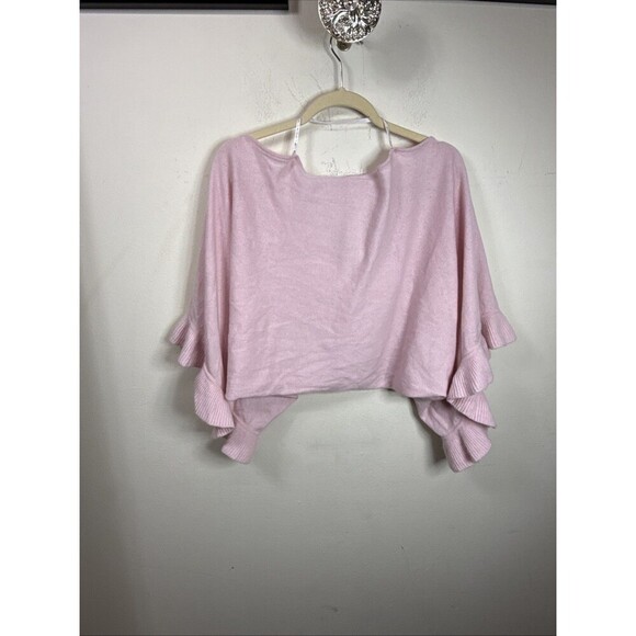 (R7) Lilly Pulitzer Tootsie Cashmere Blend Sweater Wrap Scallop Pink One Size - Picture 7 of 15